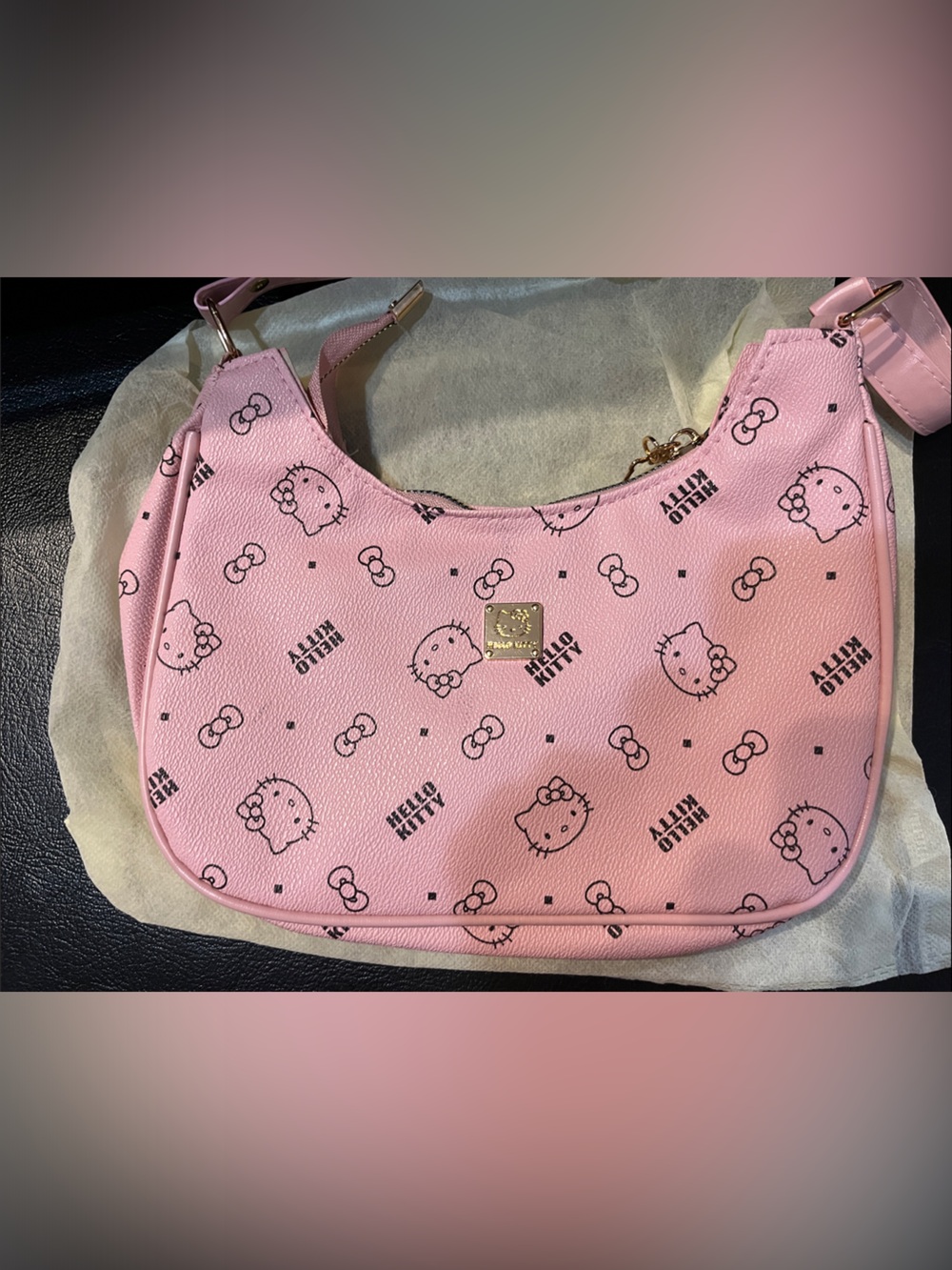 Hello Kitty Light Pink Kids Shoulder Bag with Bow Print,New in Dustbag